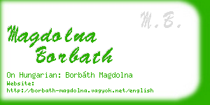 magdolna borbath business card